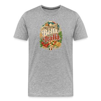 Bella Italia Pizza & Landmark - Männer Premium Bio T-Shirt - Grau meliert - Vorne - Damien (186cm)