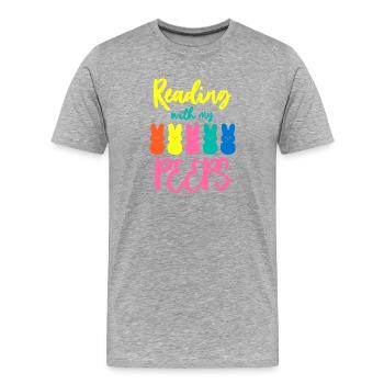 Reading with my Peeps - Men's Premium Organic T-Shirt - heather grey - Front - Damien (186cm)