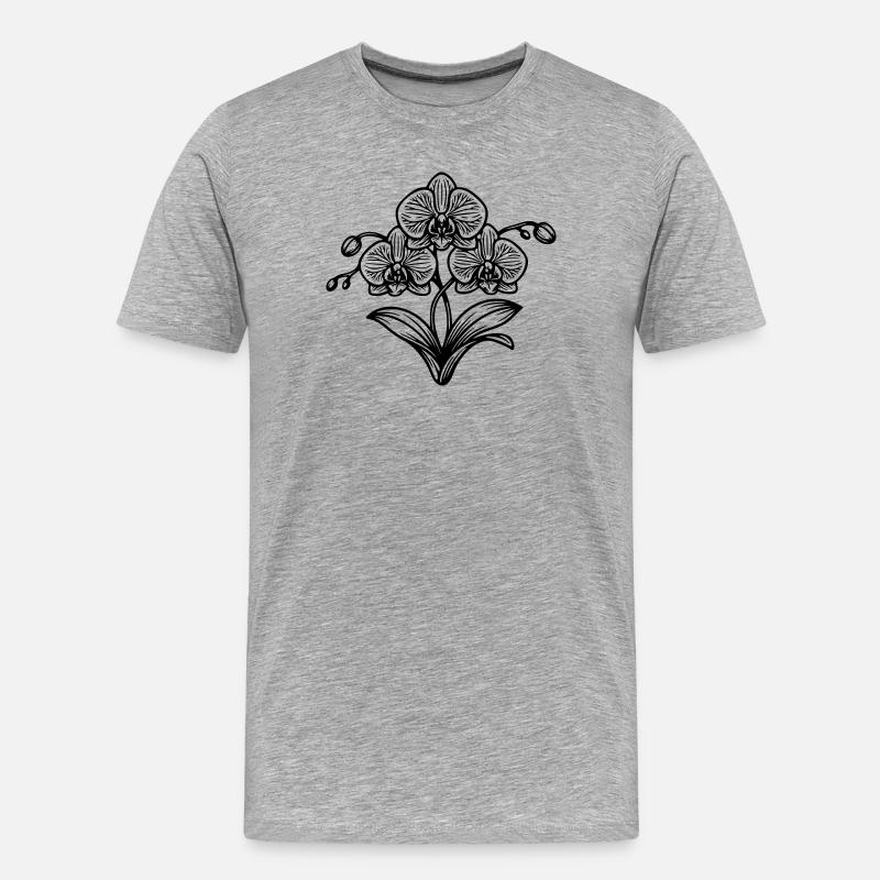 Orchidée  - T-shirt bio Premium Homme - gris chiné