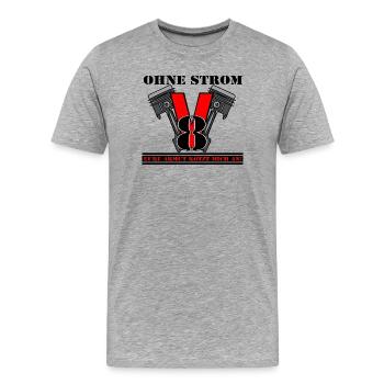 V8 Motor Wut Gegen Armut - Männer Premium Bio T-Shirt - Grau meliert - Vorne - Damien (186cm)