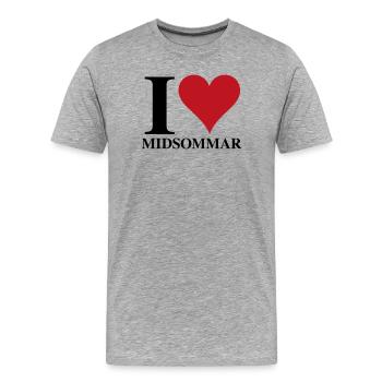 Ich liebe Mittsommer - Männer Premium Bio T-Shirt - Grau meliert - Vorne - Damien (186cm)