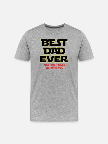 Best Dad Ever Neon Outline - Men's Premium Organic T-Shirt - heather grey