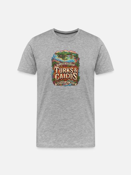 Turks & Caicos Tropical Paradise Edition - Men's Premium Organic T-Shirt - heather grey