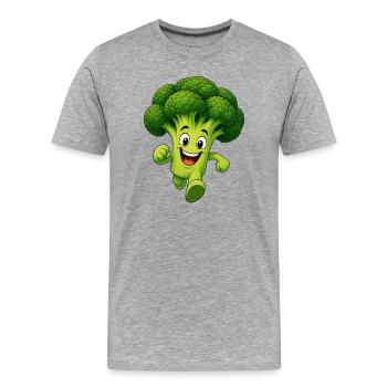 Brokkoli - Männer Premium Bio T-Shirt - Grau meliert - Vorne - Damien (186cm)