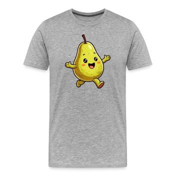 Walking Bulb - Men's Premium Organic T-Shirt - heather grey - Front - Damien (186cm)