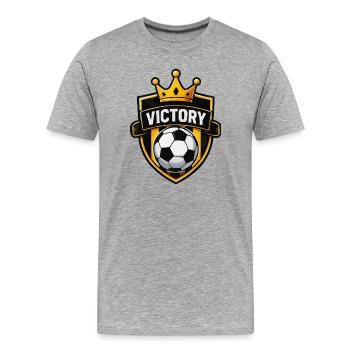 Insigne de football - T-shirt bio Premium Homme - gris chiné - Devant - Damien (186cm)
