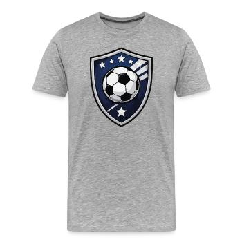 Blason du Soccer Shield - T-shirt bio Premium Homme - gris chiné - Devant - Damien (186cm)