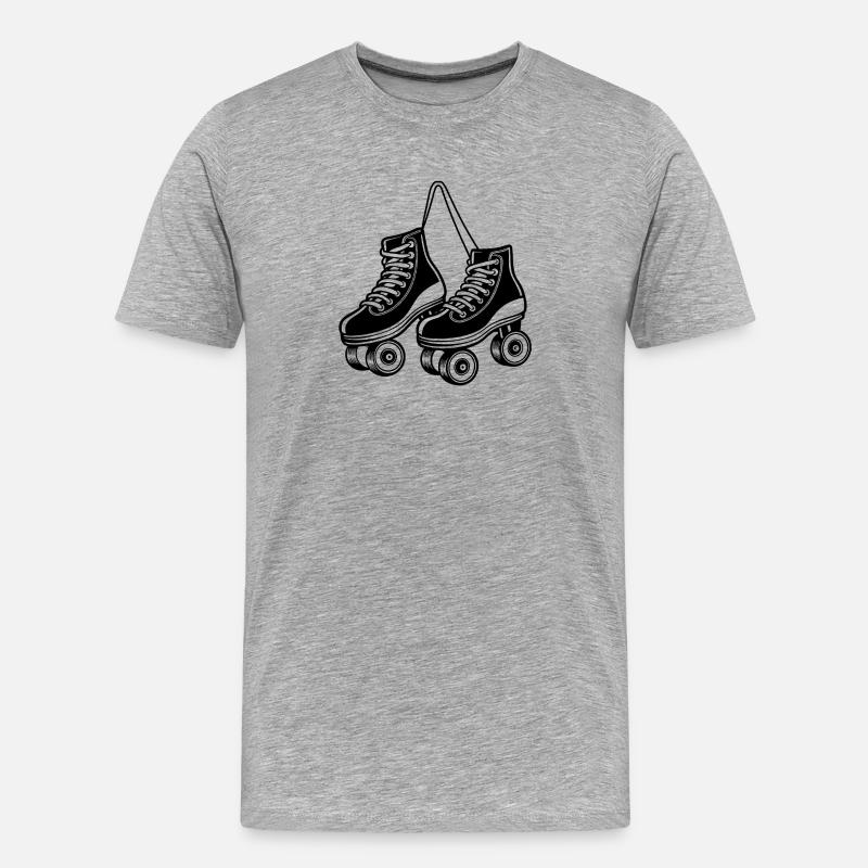 Hängende Rollschuhe - Männer Premium Bio T-Shirt - Grau meliert
