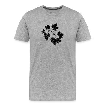 Grapevine Branch - Men's Premium Organic T-Shirt - heather grey - Front - Damien (186cm)