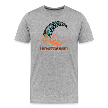 E-MTB Defying Gravity Flame Tire - Men's Premium Organic T-Shirt - heather grey - Front - Damien (186cm)