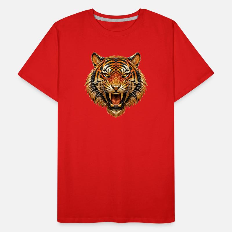 FlammenTigerkopf Männer Premium Bio T-Shirt