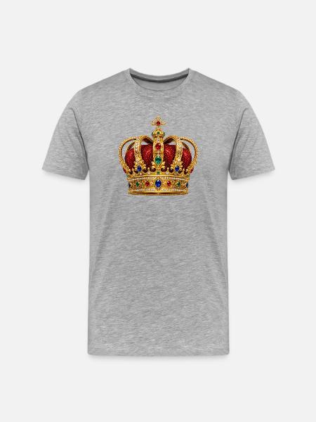 King's crown with gemstone shine - Men's Premium Organic T-Shirt - heather grey