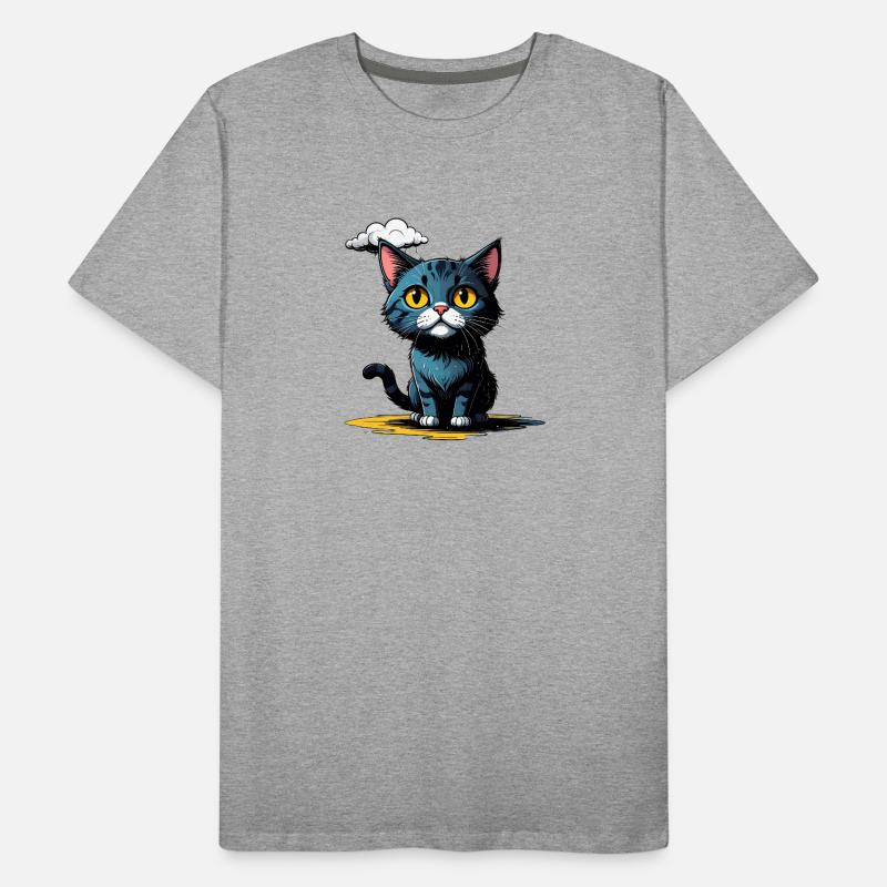 Cat under a rain cloud Men's Premium Organic T-Shirt