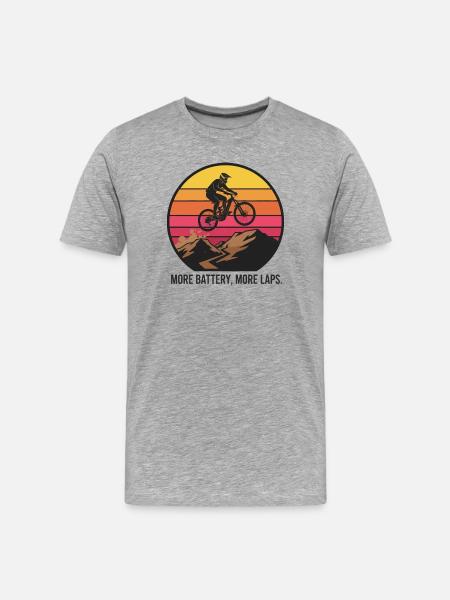 80s Retro eMTB Enduro Rider - Men's Premium Organic T-Shirt - heather grey