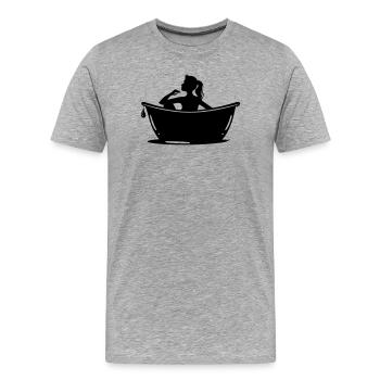 Bathtub Care - Men's Premium Organic T-Shirt - heather grey - Front - Damien (186cm)
