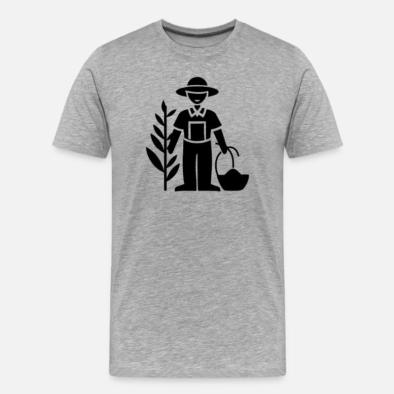Farmer Bauer - Männer Premium Bio T-Shirt - Grau meliert