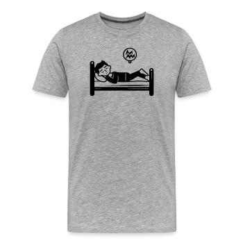 Lit de couchage - T-shirt bio Premium Homme - gris chiné - Devant - Damien (186cm)