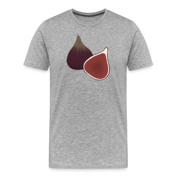 Fig Slice Botanischer Druck - Männer Premium Bio T-Shirt - Grau meliert - Vorne - Damien (186cm)