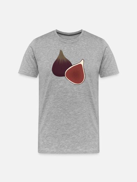 Fig Slice Botanical Print - Men's Premium Organic T-Shirt - heather grey