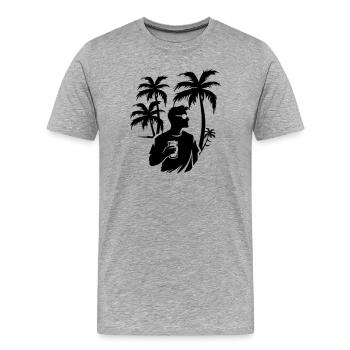 Fête Silhouette Holiday - T-shirt bio Premium Homme - gris chiné - Devant - Damien (186cm)