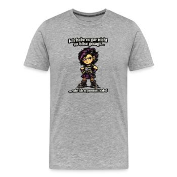 Punk-Mädchen Heavy-Metal Ironie - Männer Premium Bio T-Shirt - Grau meliert - Vorne - Damien (186cm)