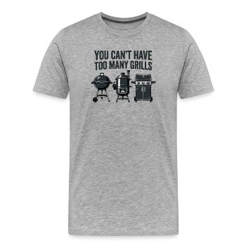 On ne peut pas en griller trop - T-shirt bio Premium Homme - gris chiné - Devant - Damien (186cm)