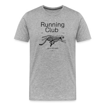 Motif du sport de course guépard du club de course - T-shirt bio Premium Homme - gris chiné - Devant - Damien (186cm)