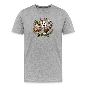 Camping Marshmallow Marshmallow Weekend Adventurer - Men's Premium Organic T-Shirt - heather grey - Front - Damien (186cm)
