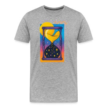Néon en sablier cosmique - T-shirt bio Premium Homme - gris chiné - Devant - Damien (186cm)
