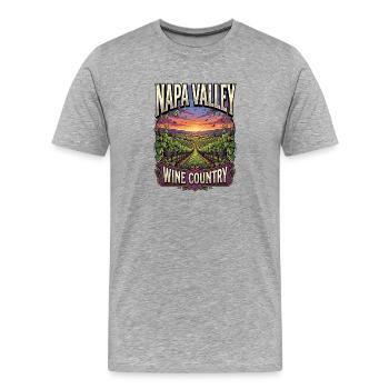 Napa Valley Wine Country - Männer Premium Bio T-Shirt - Grau meliert - Vorne - Damien (186cm)