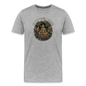 Roots Planting - Men's Premium Organic T-Shirt - heather grey - Front - Damien (186cm)