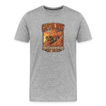 Capitol Reef Ram Desert Patch - Männer Premium Bio T-Shirt - Grau meliert - Vorne - Damien (186cm)