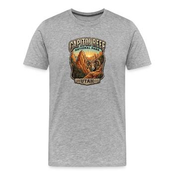 Capitol Reef Desert Ram Utah - Männer Premium Bio T-Shirt - Grau meliert - Vorne - Damien (186cm)