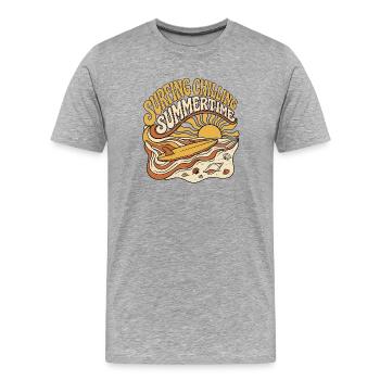 Surfen Gehen - Männer Premium Bio T-Shirt - Grau meliert - Vorne - Damien (186cm)
