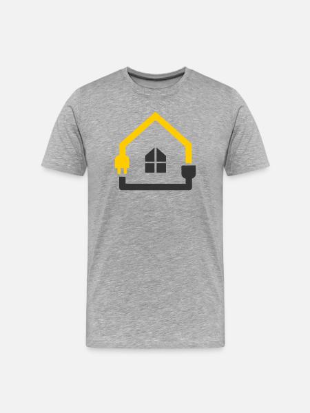 Electrician House Socket Smart Home - Men's Premium Organic T-Shirt - heather grey