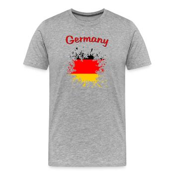 Deutschland, deutsche Flagge  - Männer Premium Bio T-Shirt - Grau meliert - Vorne - Damien (186cm)