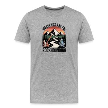Les week-ends sont dédiés à la géologie de la recherche de roches - T-shirt bio Premium Homme - gris chiné - Devant - Damien (186cm)