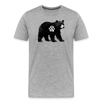 Kumamon-Bär  - Männer Premium Bio T-Shirt - Grau meliert - Vorne - Damien (186cm)