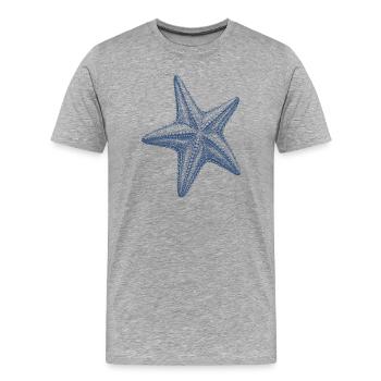Décoration nautique vintage de l’océan Océan Étoile de mer - T-shirt bio Premium Homme - gris chiné - Devant - Damien (186cm)