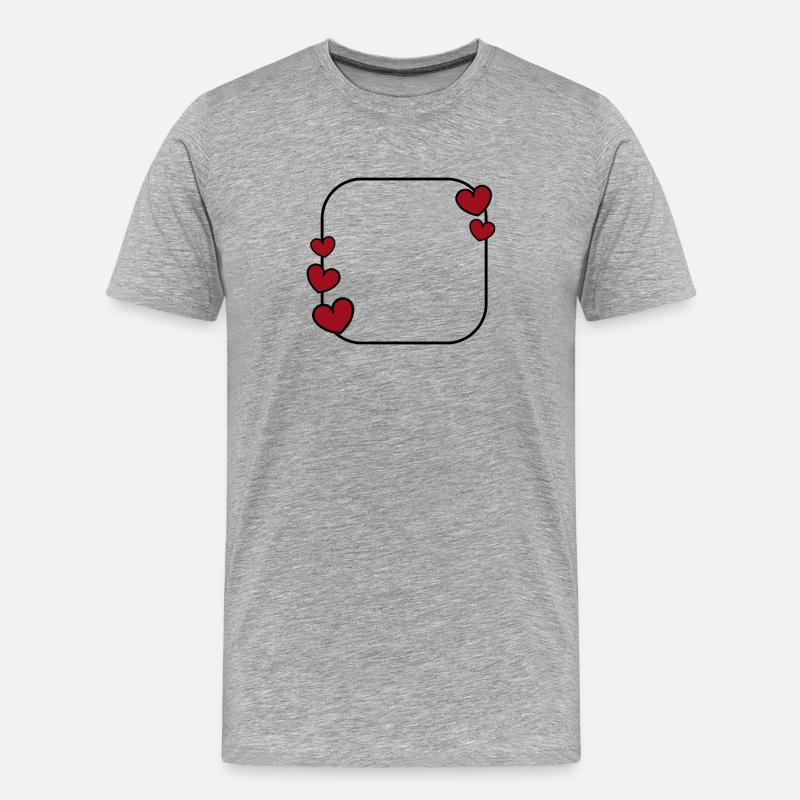 Herzrahmen - Männer Premium Bio T-Shirt - Grau meliert