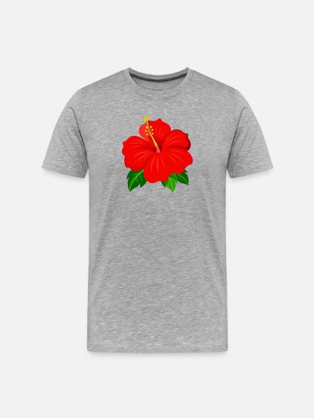 Fleur d’hibiscus - T-shirt bio Premium Homme - gris chiné
