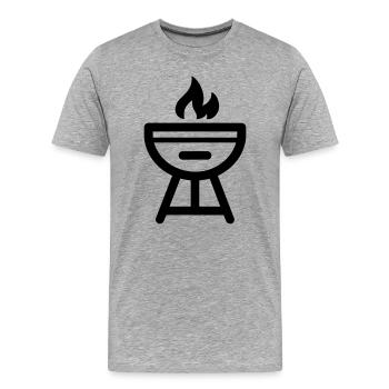 barbecue - T-shirt bio Premium Homme - gris chiné - Devant - Damien (186cm)