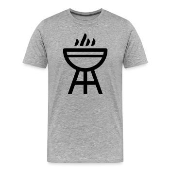 Grillen - Männer Premium Bio T-Shirt - Grau meliert - Vorne - Damien (186cm)