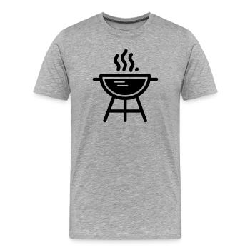 Grillen - Männer Premium Bio T-Shirt - Grau meliert - Vorne - Damien (186cm)