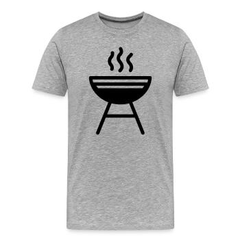 Grillen - Männer Premium Bio T-Shirt - Grau meliert - Vorne - Damien (186cm)