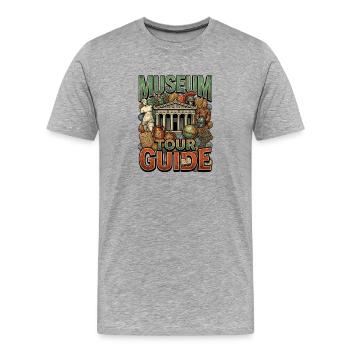 Museumstour Guide - Männer Premium Bio T-Shirt - Grau meliert - Vorne - Damien (186cm)