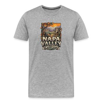 Napa Valley Tierwelt Weinzene Kalifornien - Männer Premium Bio T-Shirt - Grau meliert - Vorne - Damien (186cm)
