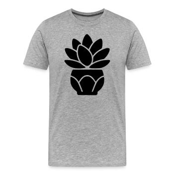 Plante d’intérieur succulente Plante Maman Botanique - T-shirt bio Premium Homme - gris chiné - Devant - Damien (186cm)