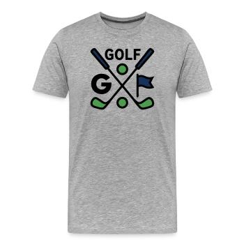 Golfschläger Golfsport Golfclub Herrenausflug - Männer Premium Bio T-Shirt - Grau meliert - Vorne - Damien (186cm)