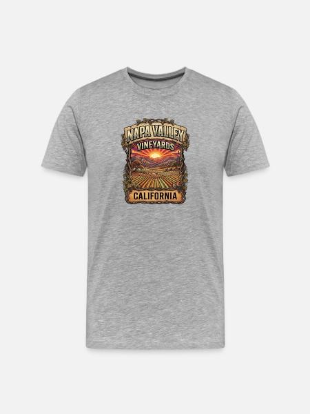 Napa Valley California Vineyard Sunset - Men's Premium Organic T-Shirt - heather grey